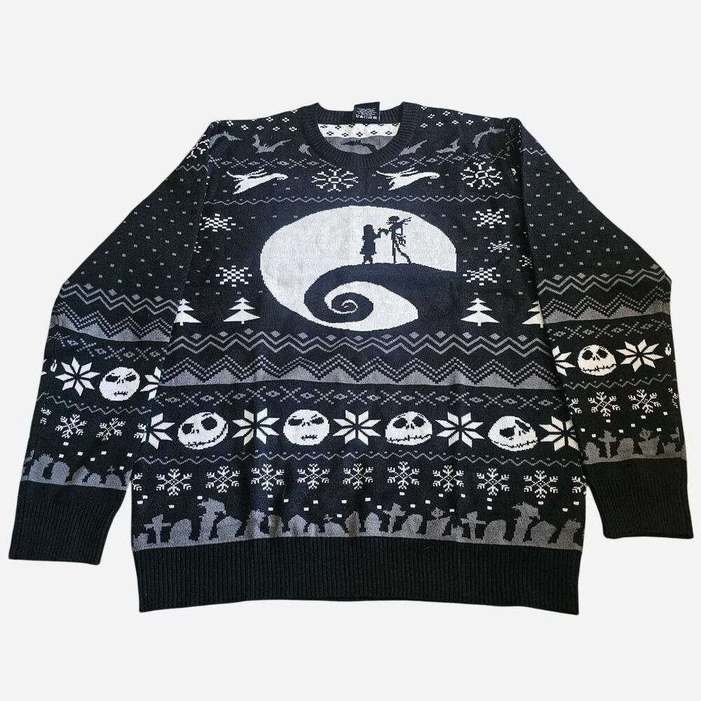 nightmare before christmas halloween fall christmas retro sweater